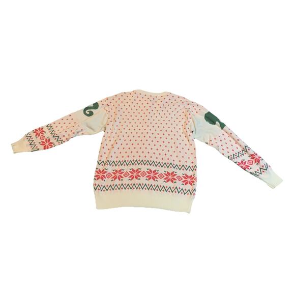 Barbie White Pink Green Ponytail Pullover Snowflake Winter Sweater Size Medium - Picture 3 of 10